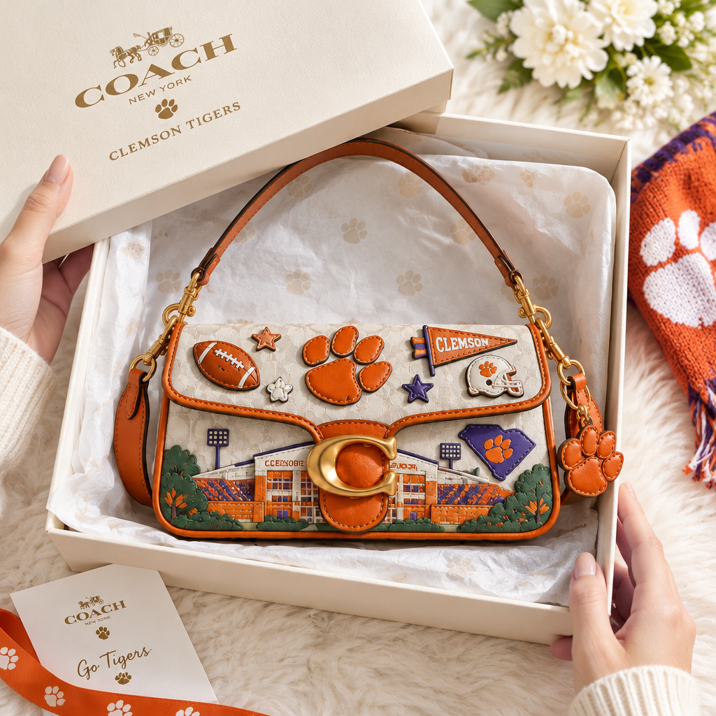 Clemson Tigers Coach Shoulder Cross With Charm