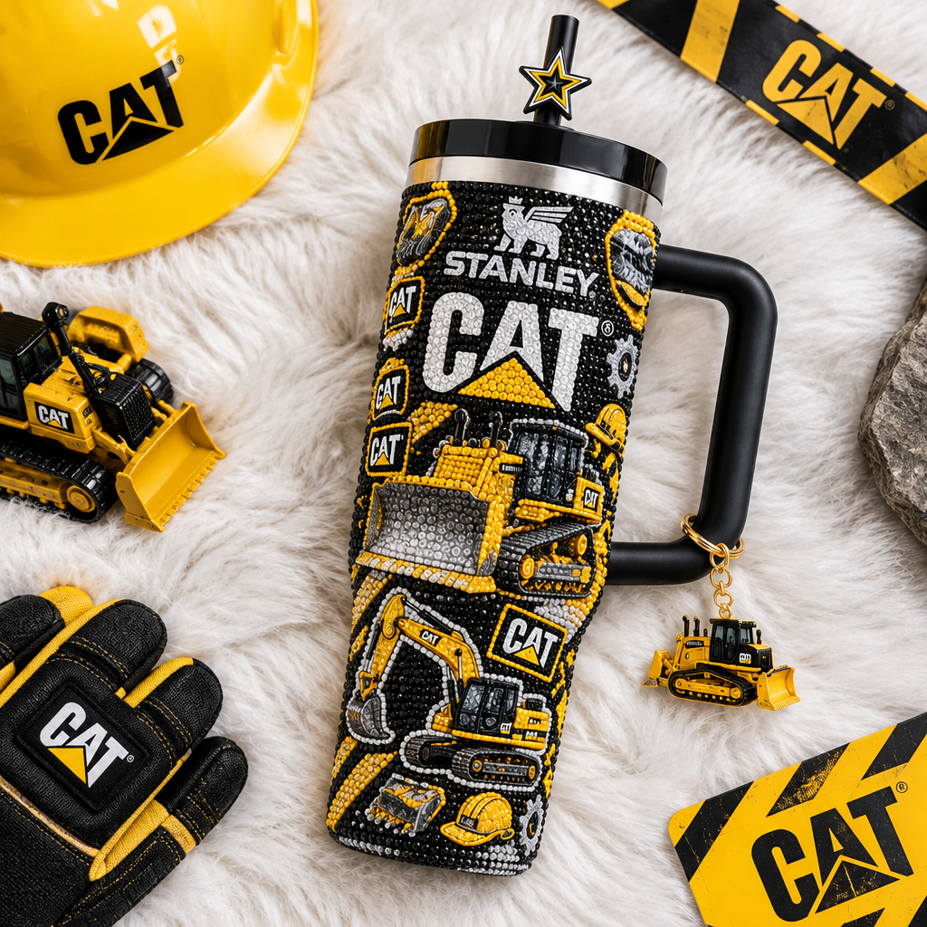 Cat Caterpillar 40oz Tumbler With Handle TTNL